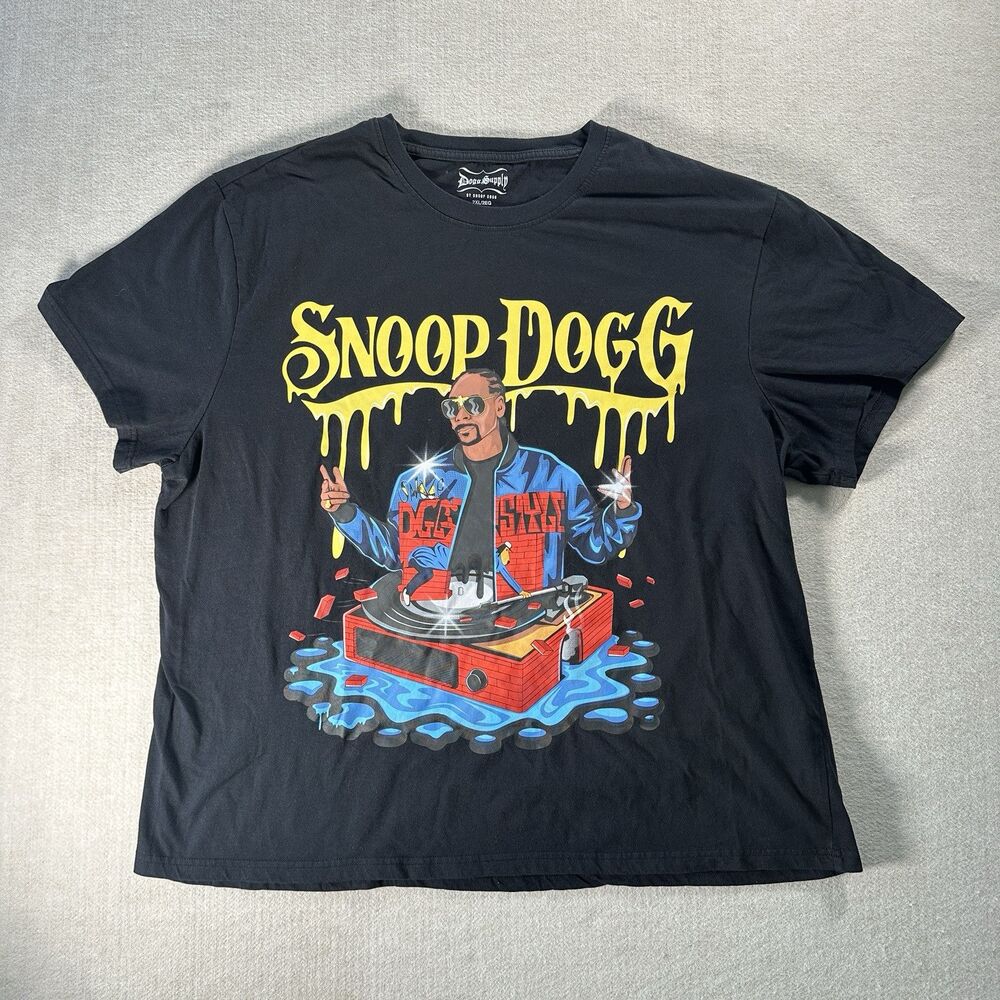Snoop Dogg Doggy Style Hip Hop Rap Tee Men’s XXL Vinyl Black Graphic Print
